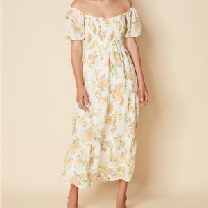 Philippa Midi Dress Velma Floral Print Peach
